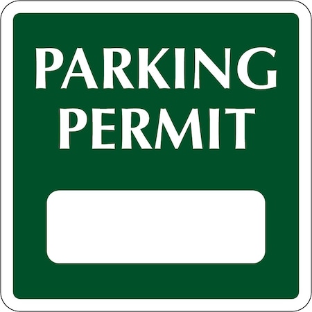 Lustre-Cal Repositionable Parking Permit Green 2in x 2in Square 1 Blank No Pad, 50PK 253749Py1GSq0000